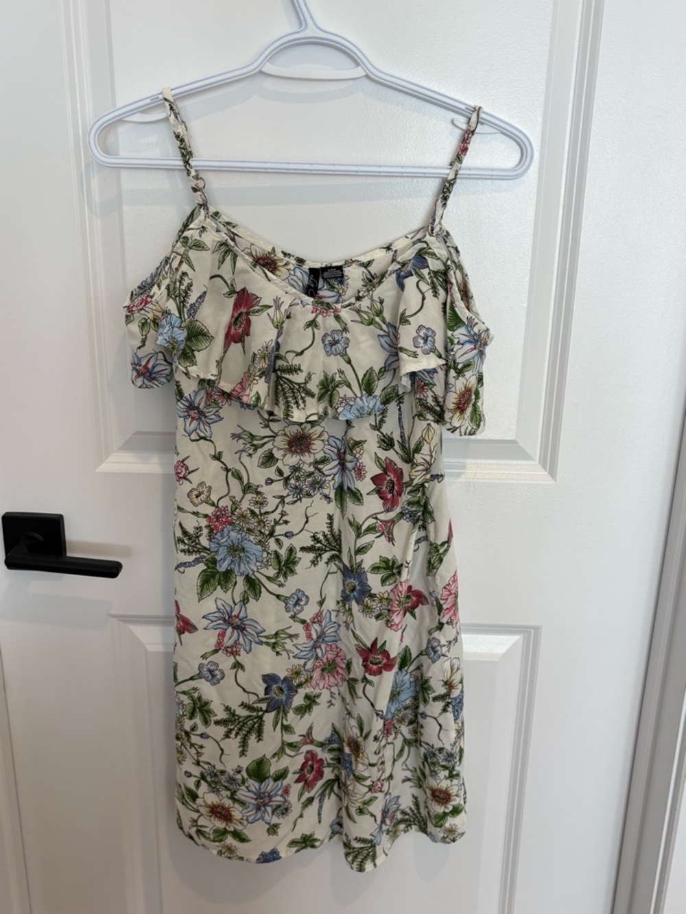 Floral Off-Shoulder Mini Dress in Cream, Pink, Blue, Green